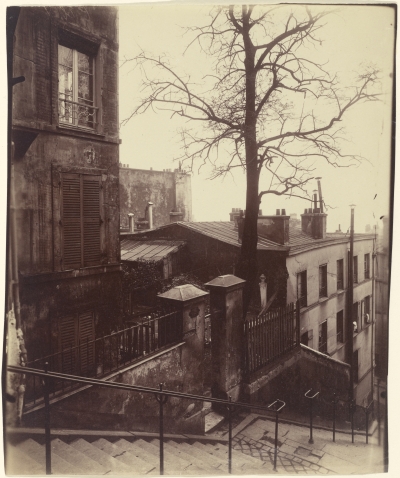 Eugène Atget (French, 1857 - 1927) [Staircase, Montmartre], 1921, Albumen silver print 21.8 x 17.8 cm (8 9/16 x 7 in.) The J. Paul Getty Museum, Los Angeles